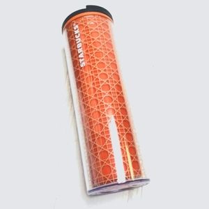 Starbucks *Rare* 2018 Twist Lid Tumbler Gold Geometric and Coral/Orange …